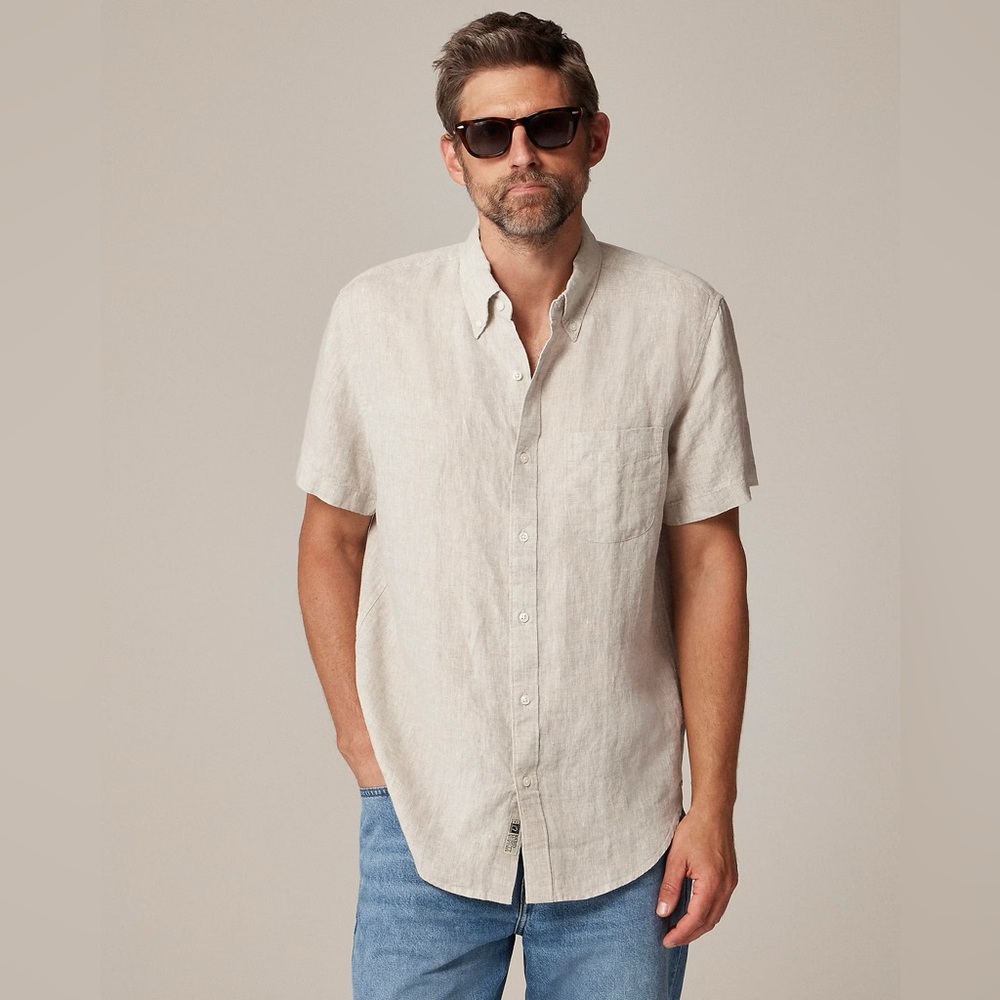 J. Crew Short-sleeve Baird McNutt Irish linen shirt